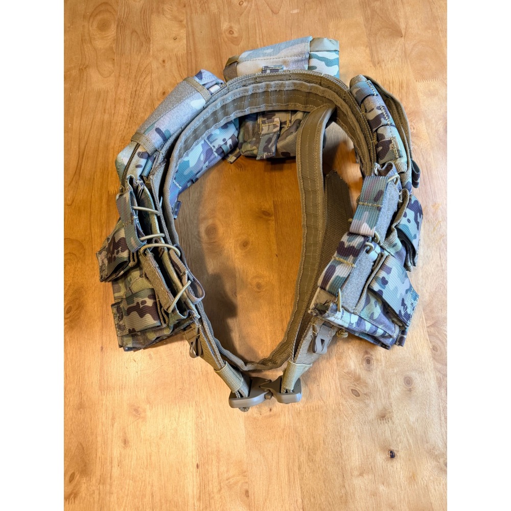 Multicam Tactical Battle Belt with Modular Pouches Cobra Buckle Utility Rig